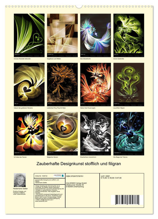 Zauberhafte Designkunst stofflich und filigran (CALVENDO Premium Wandkalender 2024)