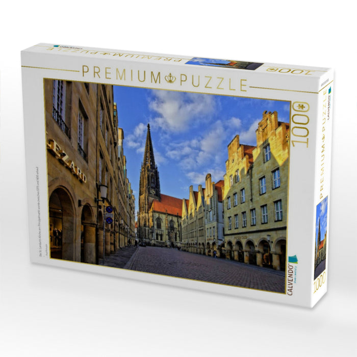 Die St. Lamberti-Kirche am Prinzipalmarkt wurde zwischen 1375 und 1450 erbaut - CALVENDO Foto-Puzzle'