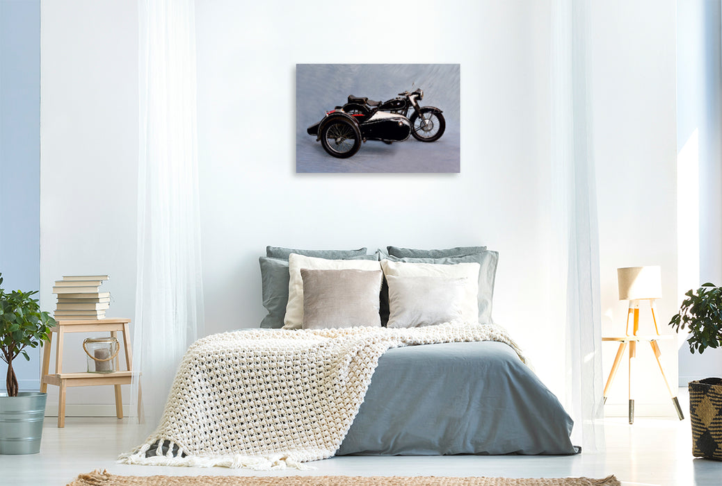 Premium Textil-Leinwand Premium Textil-Leinwand 120 cm x 80 cm quer BMW R51/3 Baujahr 1951