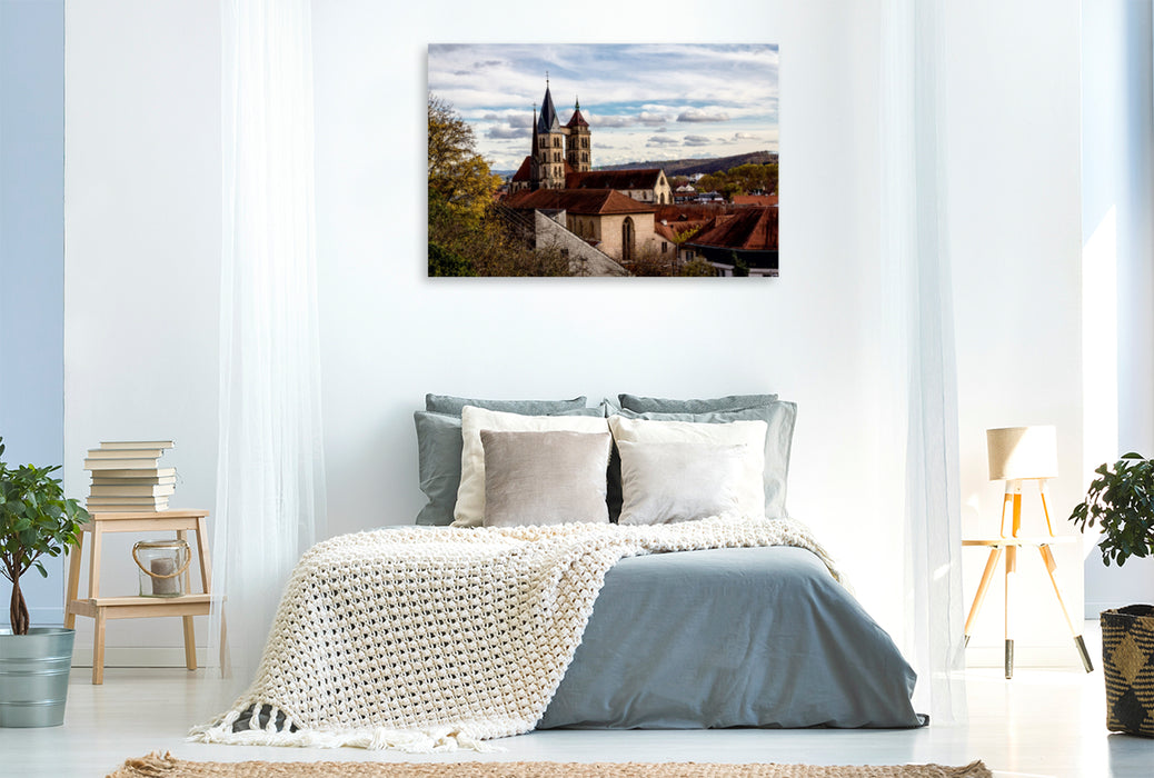 Premium Textil-Leinwand Premium Textil-Leinwand 120 cm x 80 cm quer Stadtkirche St. Dionys (Esslingen am Neckar)