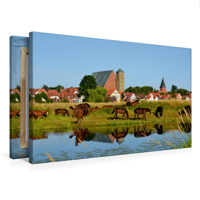 Premium Textil-Leinwand Skyline Verden/Aller