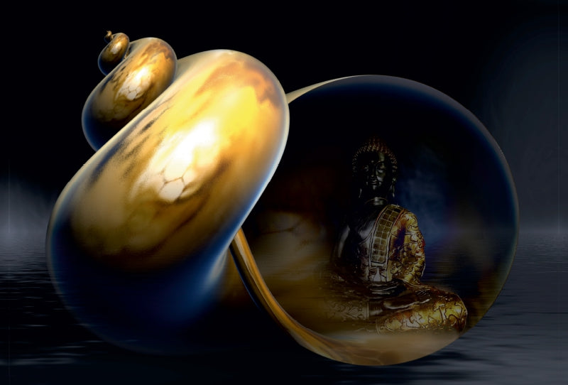 Premium Textil-Leinwand Ein Motiv aus dem Kalender Buddha und Yin Yang