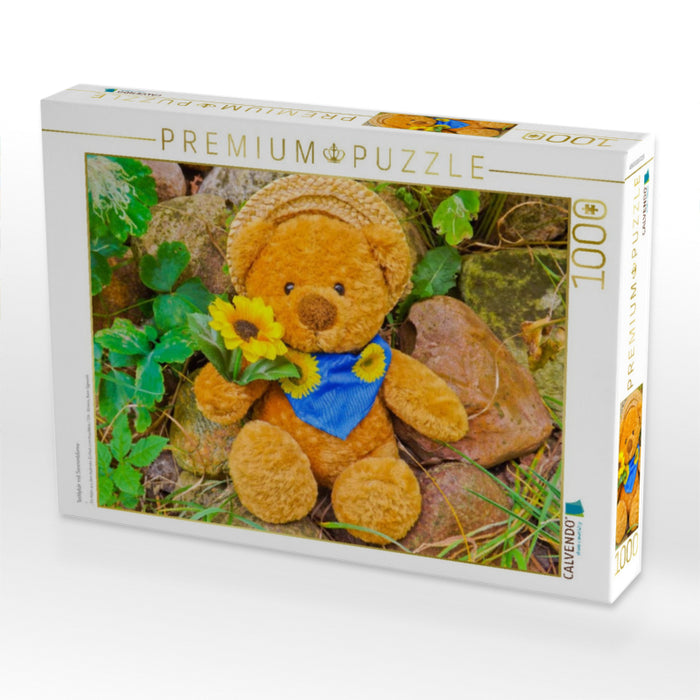 Teddybär mit Sonnenblume - CALVENDO Foto-Puzzle'