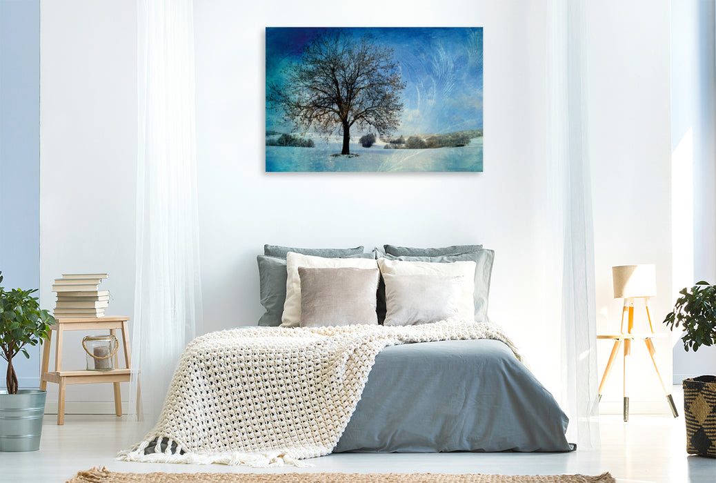 Premium Textil-Leinwand Premium Textil-Leinwand 120 cm x 80 cm quer Ein Winterbaum