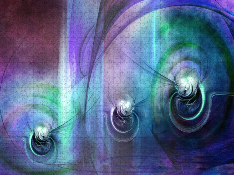 Weiße Perlen mit abstrakten Hintergrund - CALVENDO Foto-Puzzle'