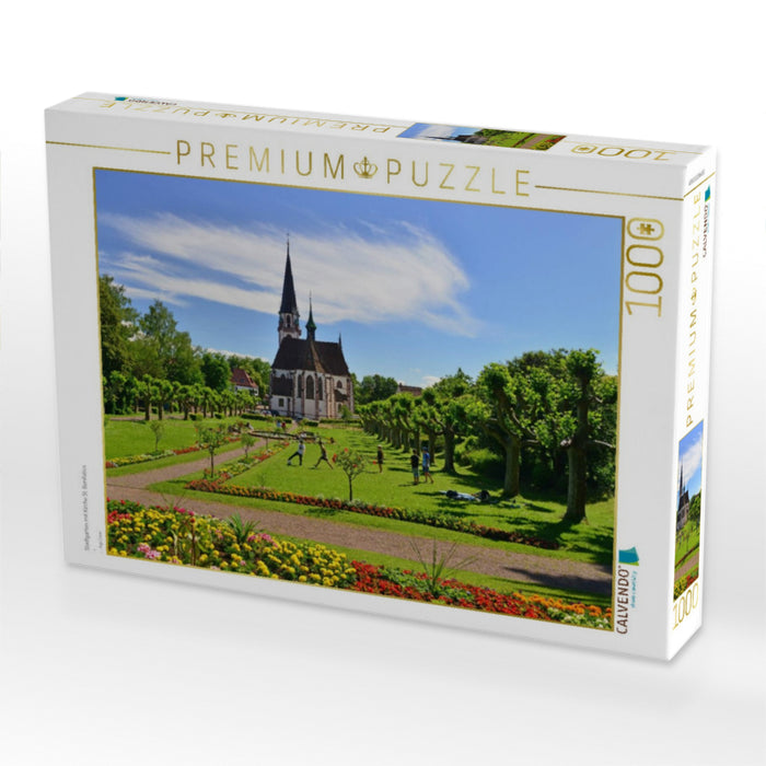 Stadtgarten mit Kirche St. Bonifatius - CALVENDO Foto-Puzzle'