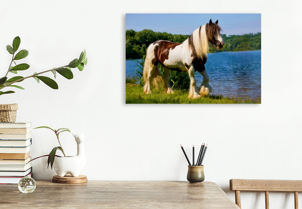 Premium Textil-Leinwand Premium Textil-Leinwand 90 cm x 60 cm quer Ein Motiv aus dem Kalender Gypsy Horses