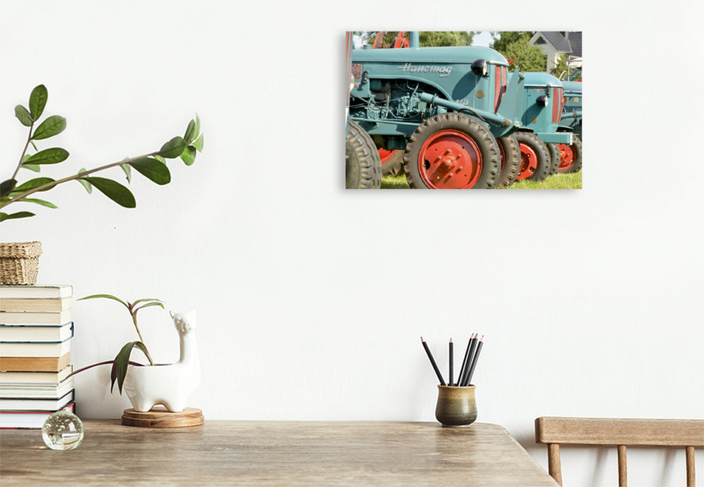 Toile textile premium Toile textile premium 120 cm x 80 cm paysage Tracteur Vintage Hanomag 