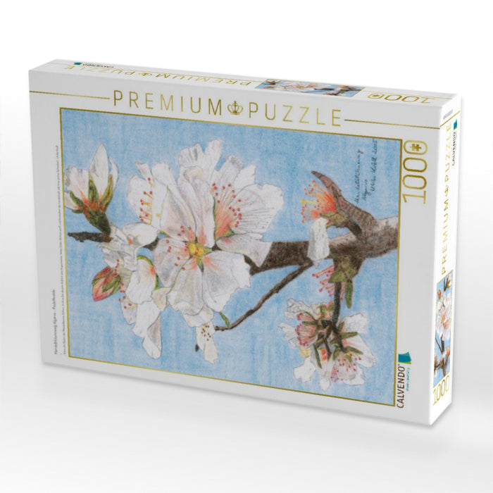 Mandelblütenzweig Algarve - Pastellkreide - CALVENDO Foto-Puzzle'