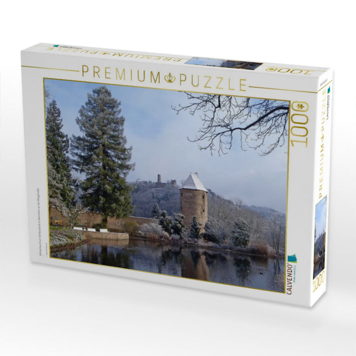 Winterhauch am Schlossteich in Weinheim an der Bergstraße - CALVENDO Foto-Puzzle'