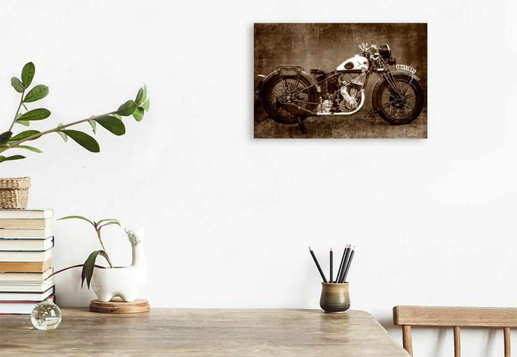 Premium Textil-Leinwand Premium Textil-Leinwand 75 cm x 50 cm quer Ein Motiv aus dem Kalender Motorrad Oldtimer