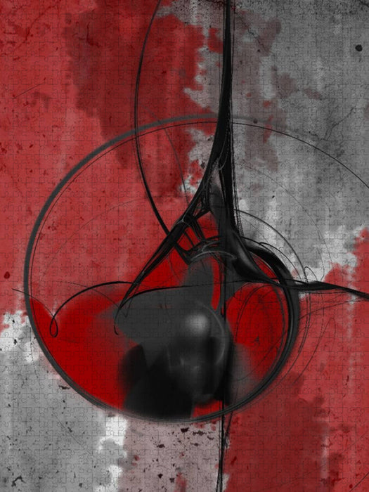 Fantasie in rot, schwarz und grau - CALVENDO Foto-Puzzle'