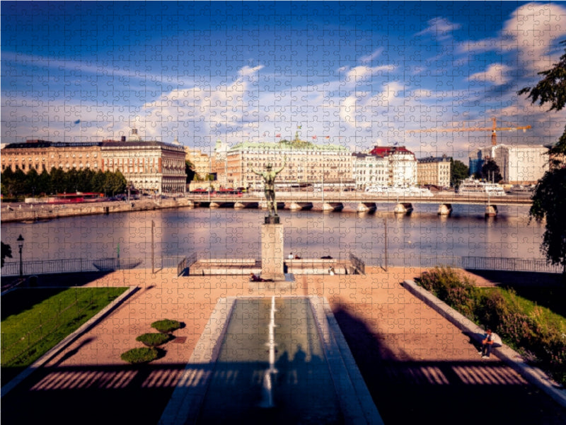 Blick von der Norrbro Brücke, Stockholm 1000 Teile Puzzle quer - CALVENDO Foto-Puzzle'