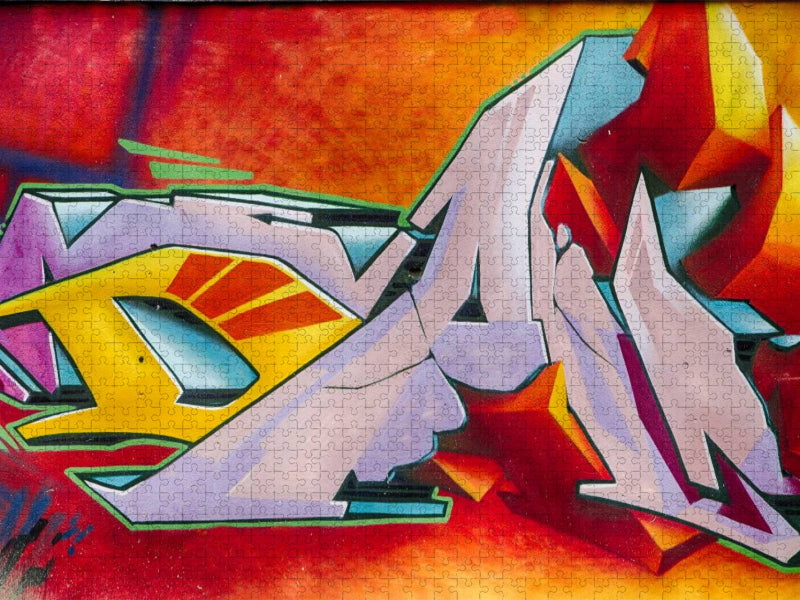 Graffiti an der Turnhalle Gamigstraße - CALVENDO Foto-Puzzle'