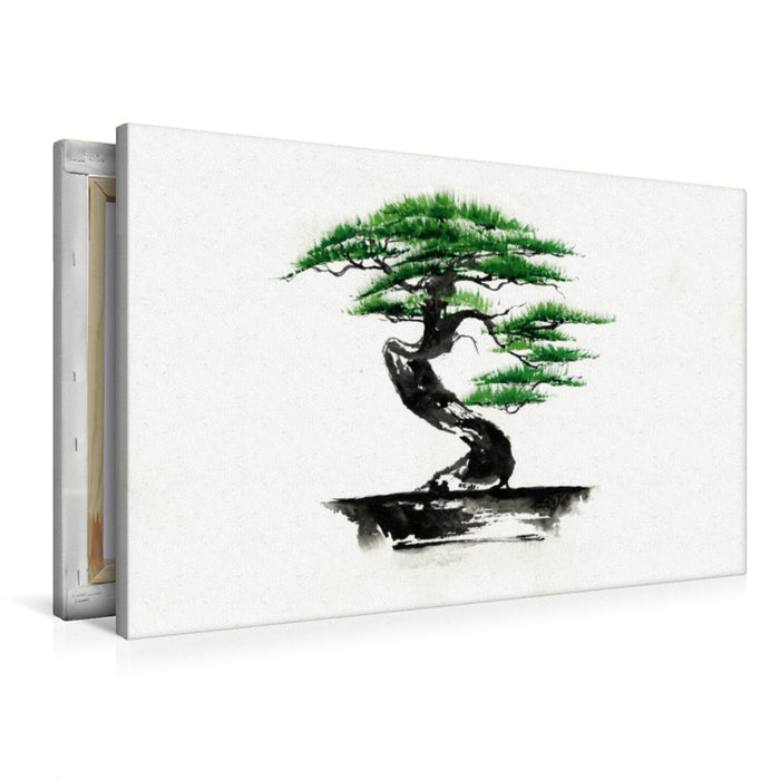 Premium Textil-Leinwand Bonsai