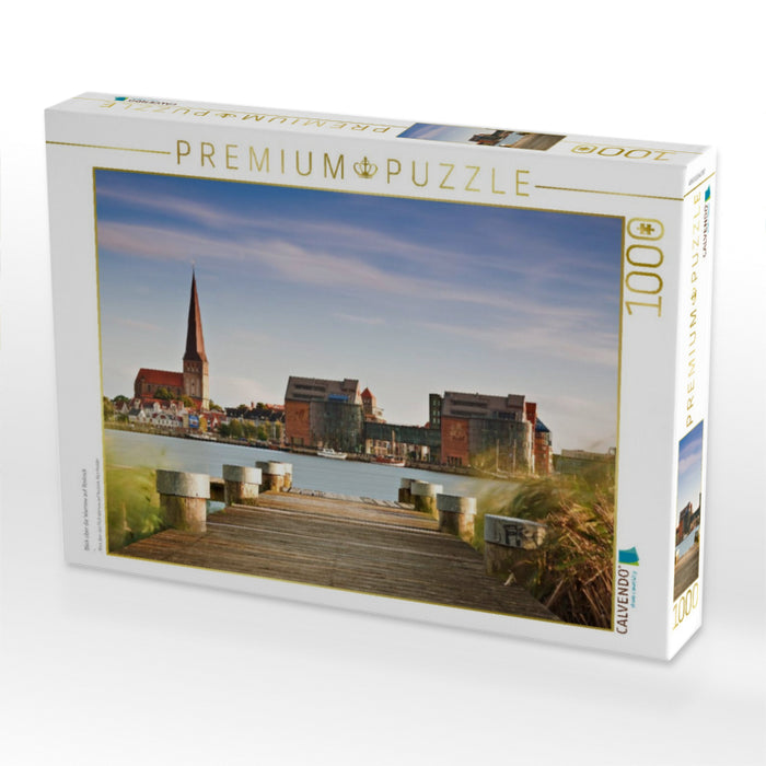 Blick über die Warnow auf Rostock - CALVENDO Foto-Puzzle'