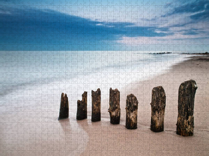 Buhnen an der Ostseeküste - CALVENDO Foto-Puzzle'
