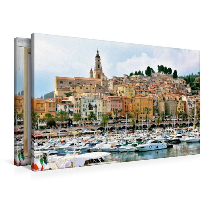 Premium Textil-Leinwand Menton an der Côte d´Azur
