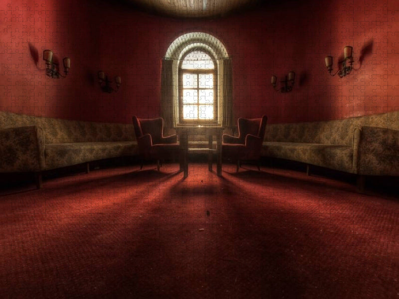 Lost Place - roter Saloon - CALVENDO Foto-Puzzle'