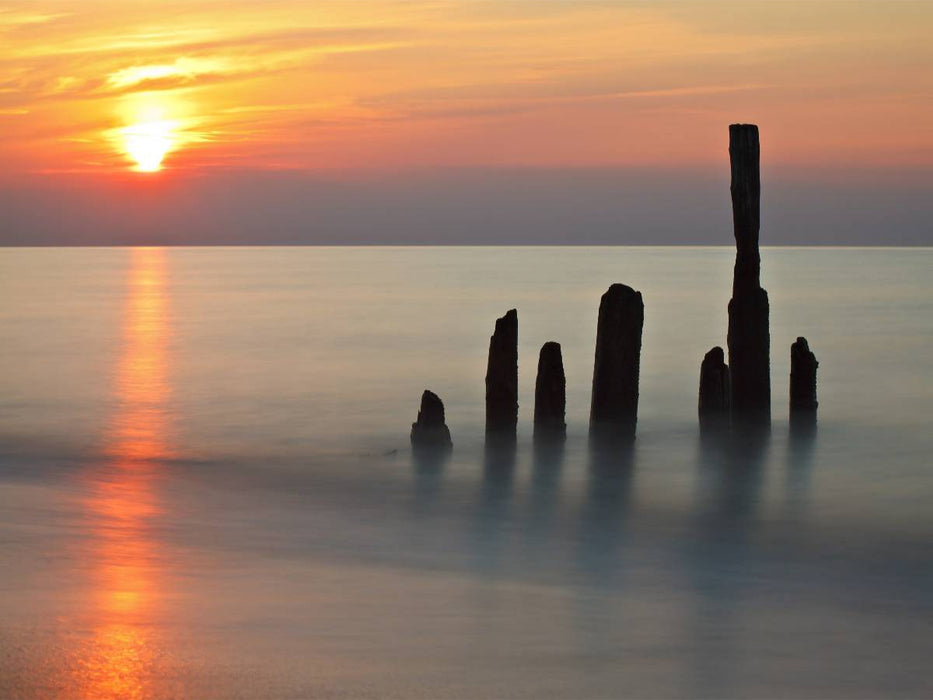 Sonnenuntergang an der Ostseeküste - CALVENDO Foto-Puzzle'