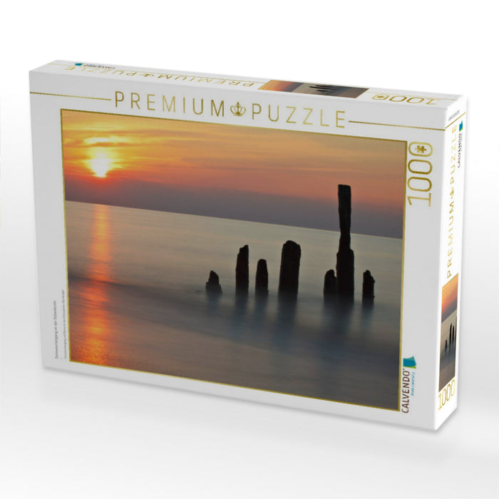 Sonnenuntergang an der Ostseeküste - CALVENDO Foto-Puzzle'