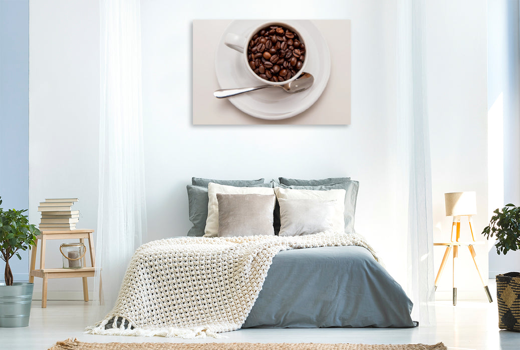 Premium Textil-Leinwand Premium Textil-Leinwand 120 cm x 80 cm quer Ein Motiv aus dem Kalender Emotionale Momente: Brot & Kaffee Impressionen