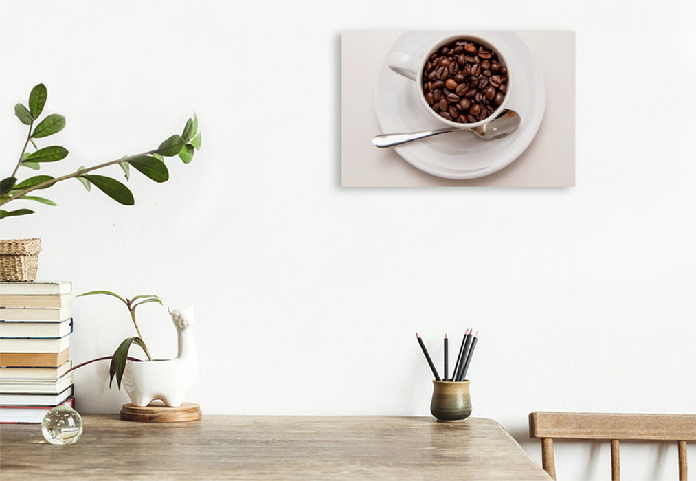 Premium Textil-Leinwand Premium Textil-Leinwand 120 cm x 80 cm quer Ein Motiv aus dem Kalender Emotionale Momente: Brot & Kaffee Impressionen