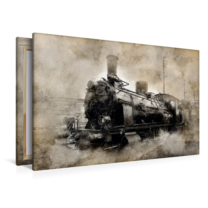 Premium Textil-Leinwand Dampflok vom Typ 55669