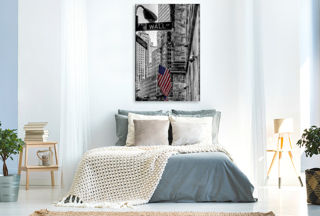 Premium Textil-Leinwand Premium Textil-Leinwand 80 cm x 120 cm  hoch New York - Wall Street
