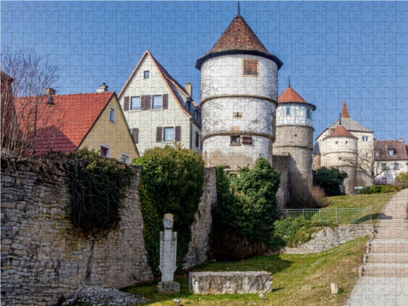 Stadtmauer in Dettelbach 1000 Teile Puzzle quer - CALVENDO Foto-Puzzle'