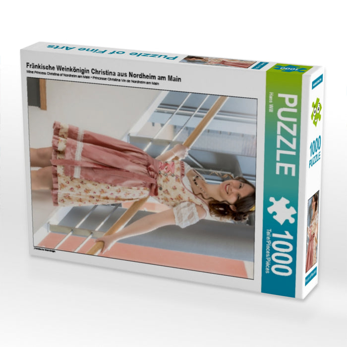 Fränkische Weinkönigin Christina aus Nordheim am Main 1000 Teile Puzzle hoch - CALVENDO Foto-Puzzle'