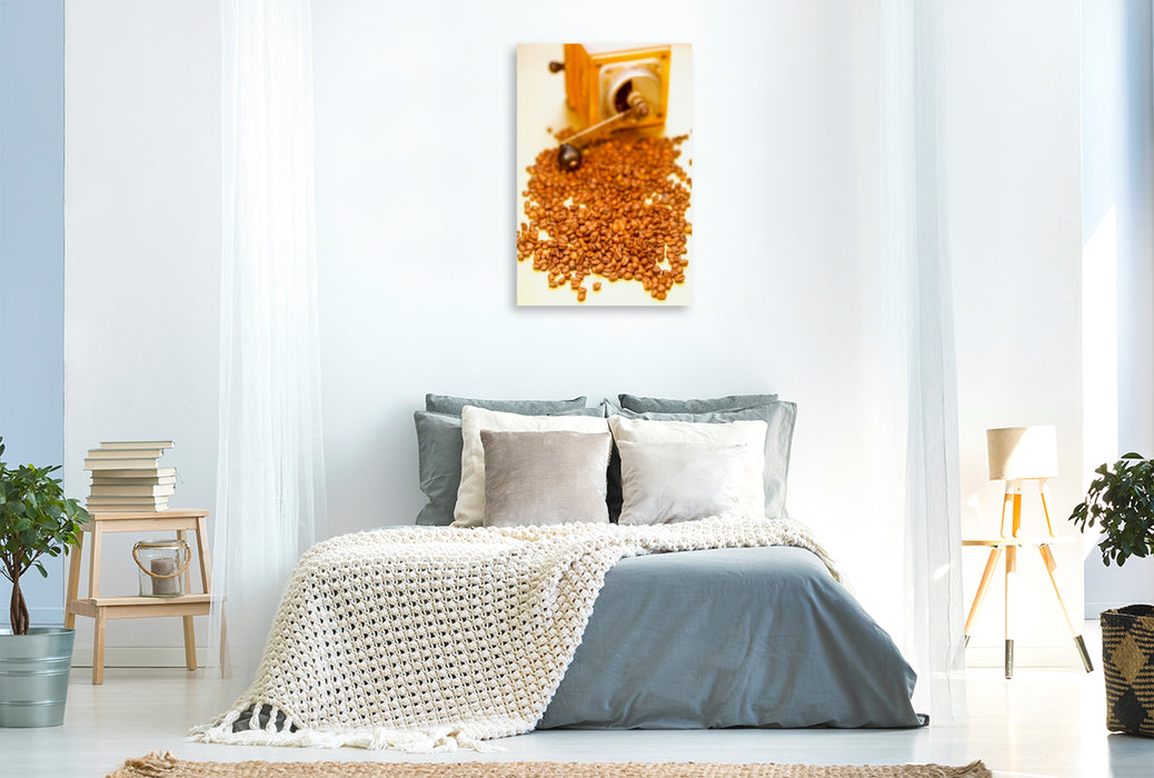 Premium Textil-Leinwand Premium Textil-Leinwand 80 cm x 120 cm  hoch Ein Motiv aus dem Kalender Kaffeezeit