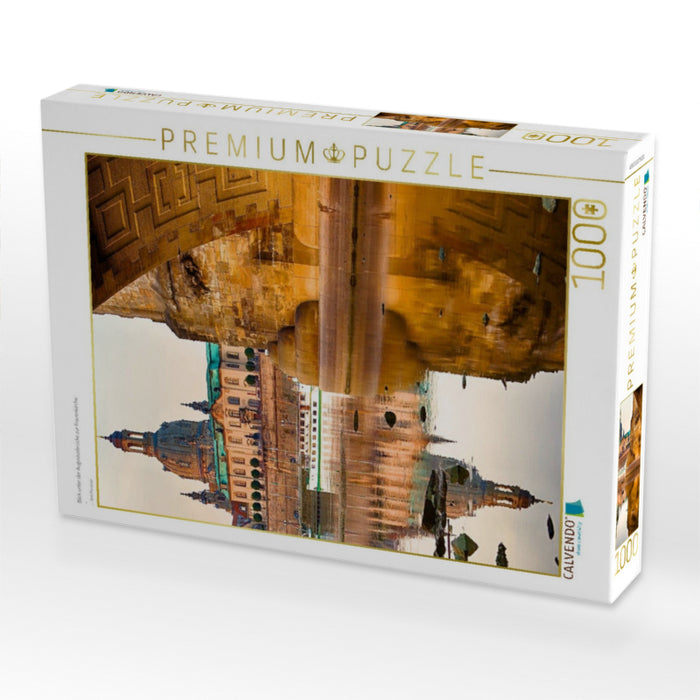 Blick unter der Augustusbrücke zur Frauenkirche - CALVENDO Foto-Puzzle'