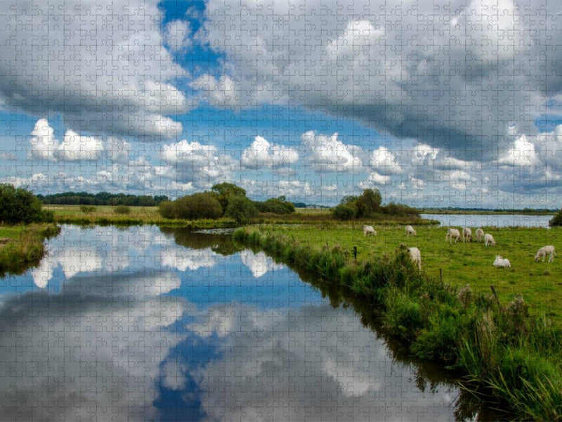 Naturlandschaft an der Hamme in Worpswede - CALVENDO Foto-Puzzle'