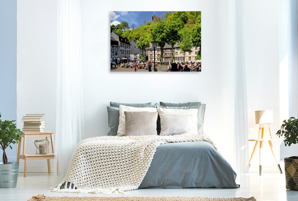 Toile textile haut de gamme Toile textile haut de gamme 120 cm x 80 cm paysage place du marché de Monschau 