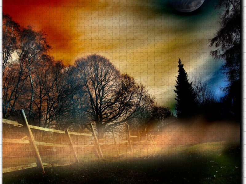 Sonnenaufgang auf dem Feld - CALVENDO Foto-Puzzle'