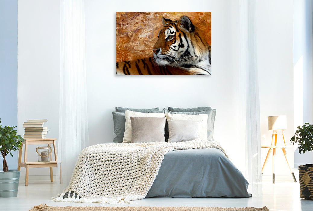 Premium Textil-Leinwand Premium Textil-Leinwand 120 cm x 80 cm quer Sibirischer Tiger