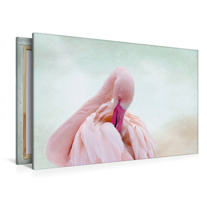 Premium Textil-Leinwand Rosa Flamingo