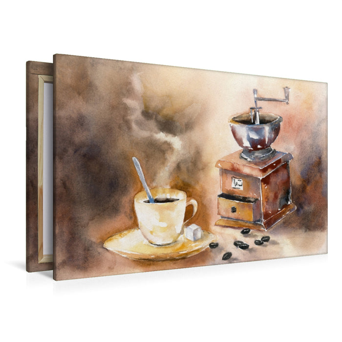 Premium Textil-Leinwand Kaffeeduft