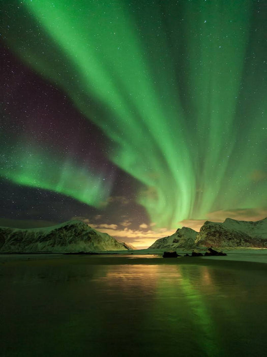 Nordlicht auf den Lofoten - CALVENDO Foto-Puzzle'