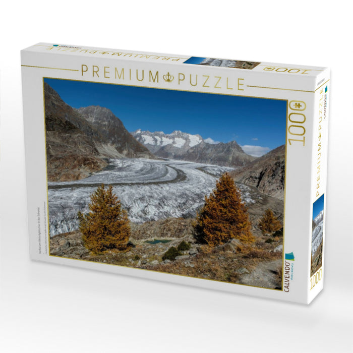 Herbst am Aletschgletscher in der Schweiz - CALVENDO Foto-Puzzle'