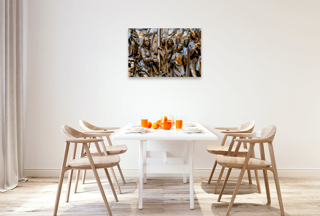 Premium Textil-Leinwand Premium Textil-Leinwand 90 cm x 60 cm quer Altarbild von Tilman Riemenschneider.
