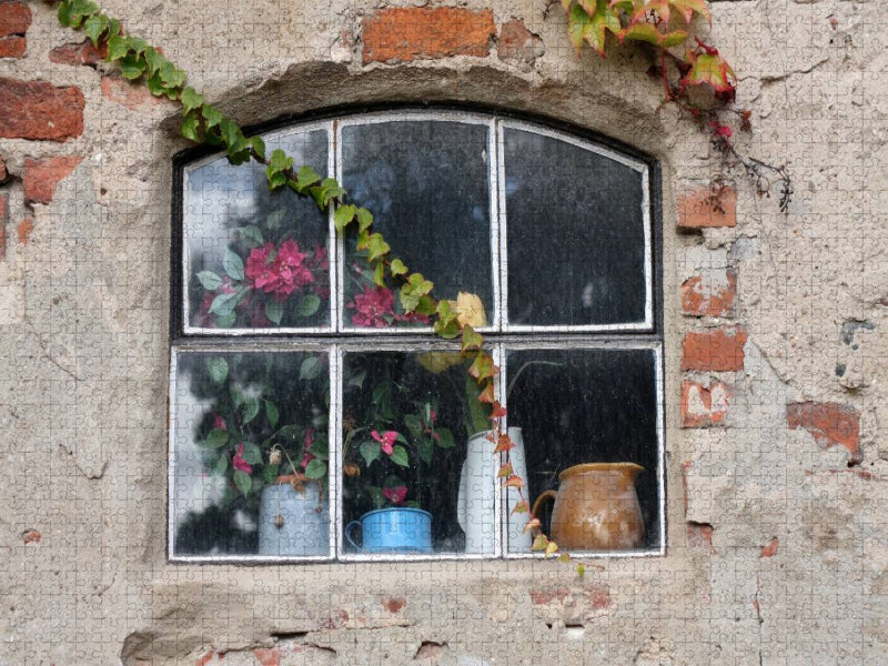 Fenster mit Efeuranken - CALVENDO Foto-Puzzle'