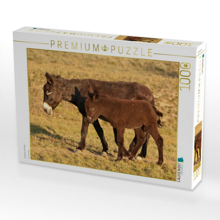 Eselstute mit Fohlen - CALVENDO Foto-Puzzle'