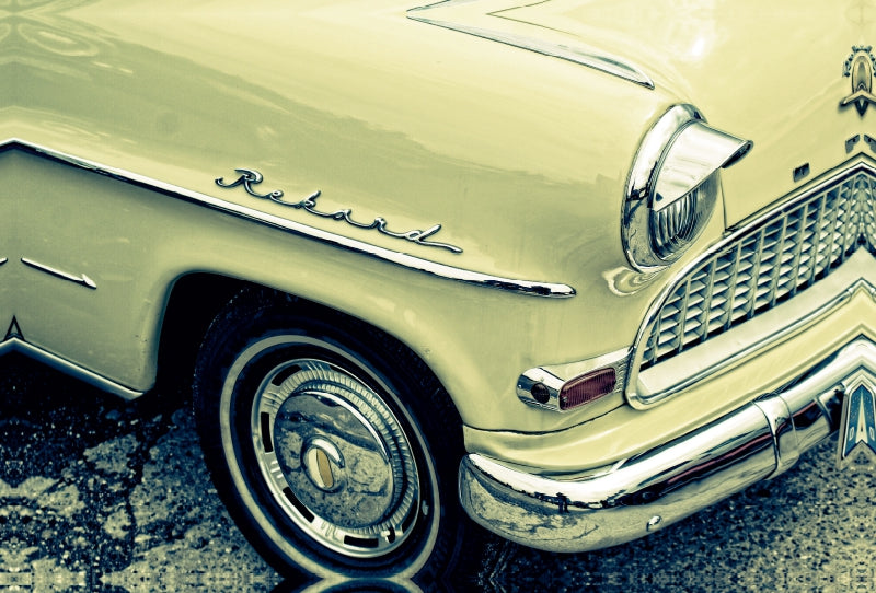 Premium Textil-Leinwand Oldtimer Details