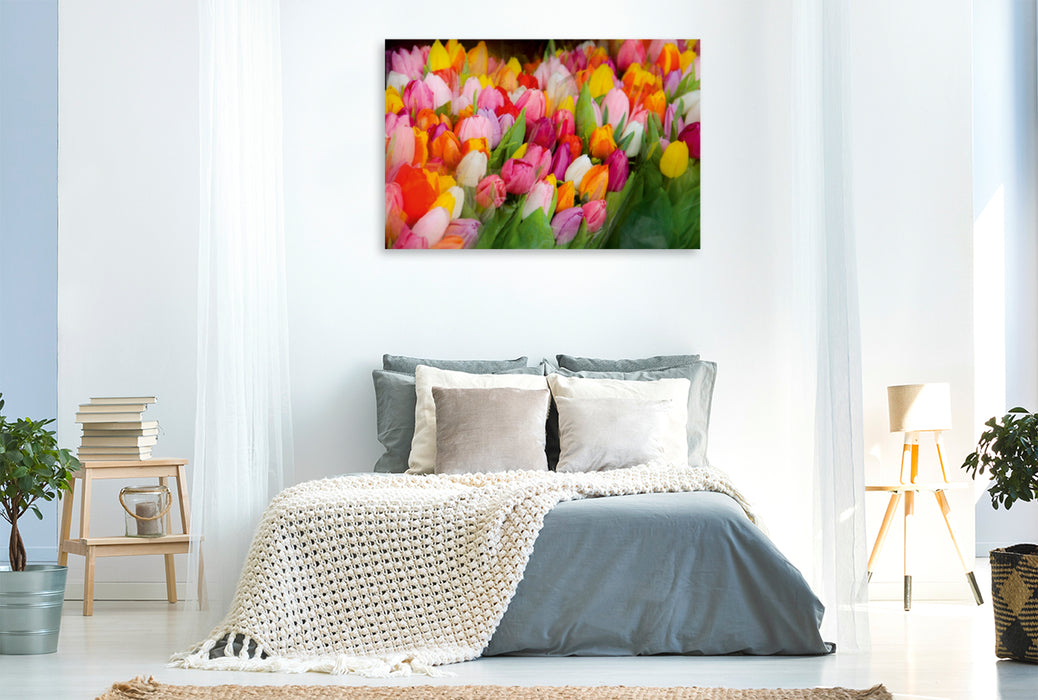 Premium Textil-Leinwand Premium Textil-Leinwand 120 cm x 80 cm quer Ein Motiv aus dem Kalender Tulpen