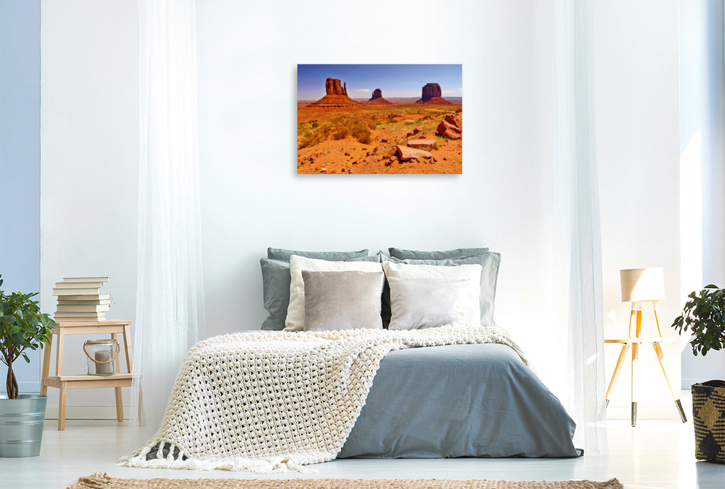 Toile textile premium Toile textile premium 90 cm x 60 cm paysage Magnifique Monument Valley 