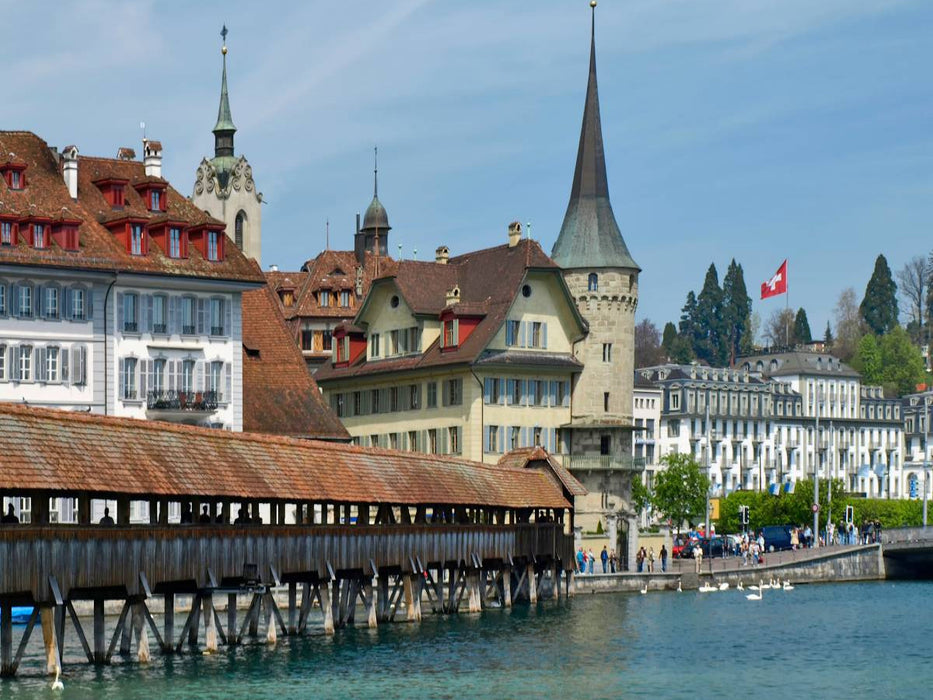 LUZERN Kapellbrücke und Altstadt - CALVENDO Foto-Puzzle'