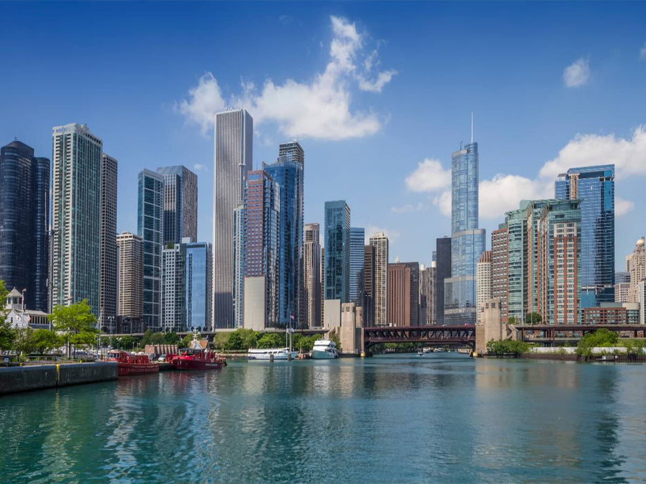 Chicago River und Skyline - CALVENDO Foto-Puzzle'