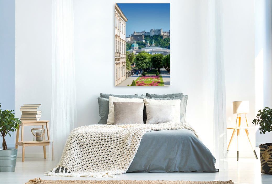 Premium Textil-Leinwand Premium Textil-Leinwand 80 cm x 120 cm  hoch SALZBURG Grandioser Blick auf die Festung Hohensalzburg